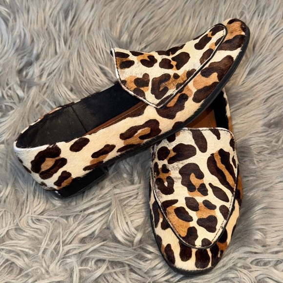 Usaflex Shoes - Usaflex Brazilian Calf Hair Leather Leopard Print Driving Loafer Flats Size 7